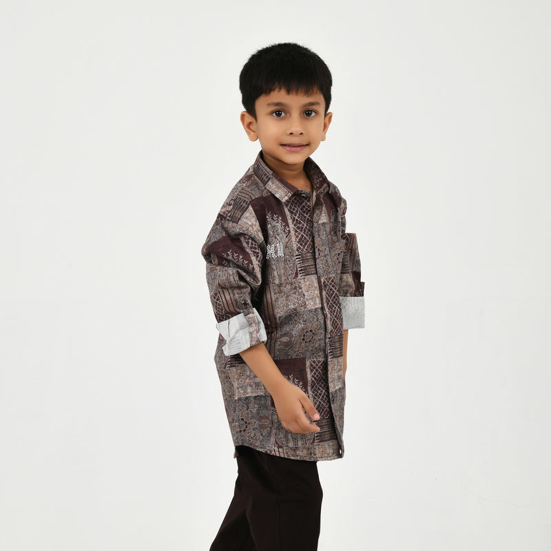 Boys' Elegant Fancy Shirt, Trousers & Belt Outfit
