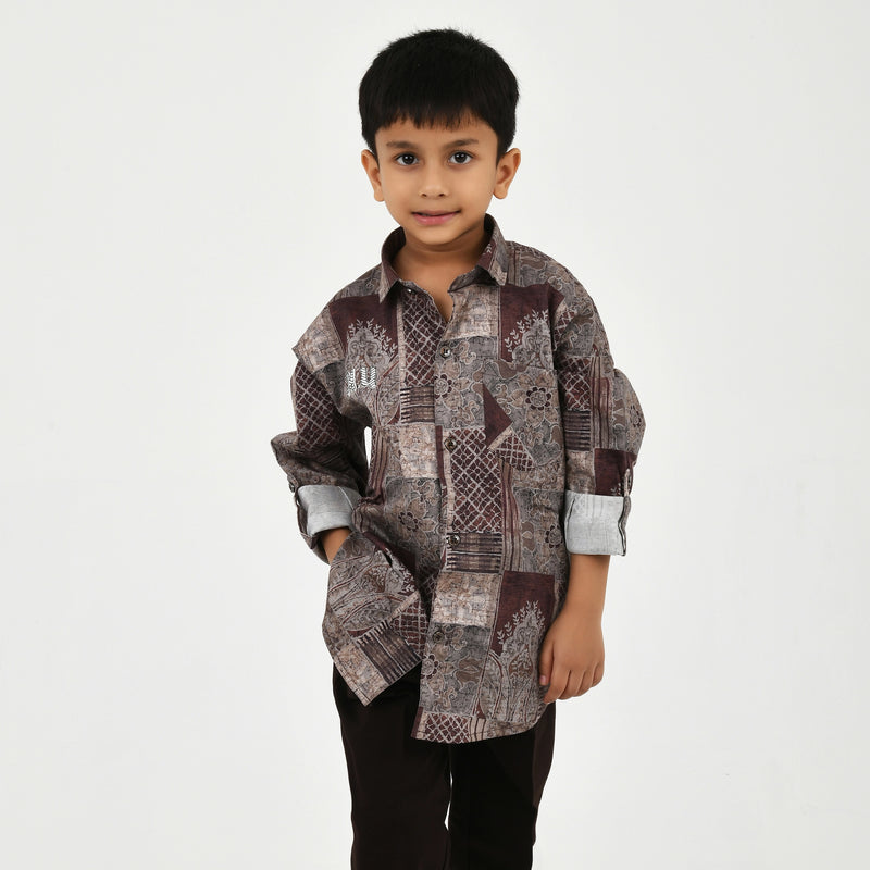 Boys' Elegant Fancy Shirt, Trousers & Belt Outfit