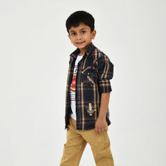 Complete Boys Dress Set – Shirt, T-Shirt & Trouser (3 in 1)