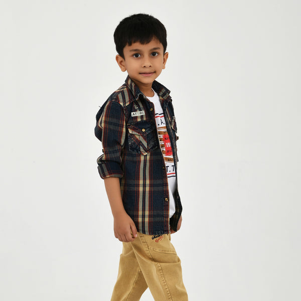 Complete Boys Dress Set – Shirt, T-Shirt & Trouser (3 in 1)