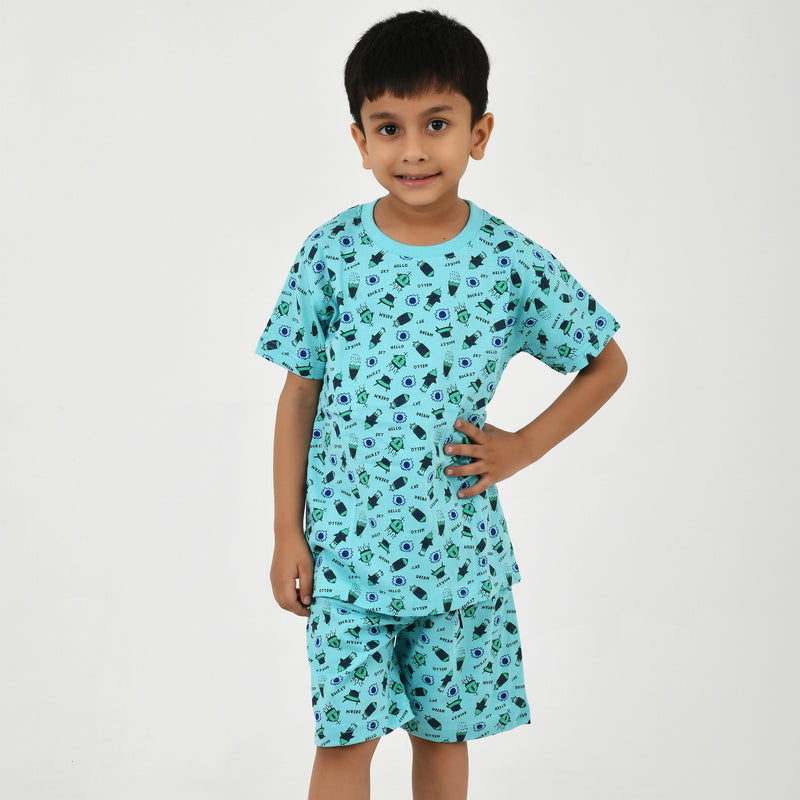 Boys Summer Essential – Bright Printed Tee & Shorts Set