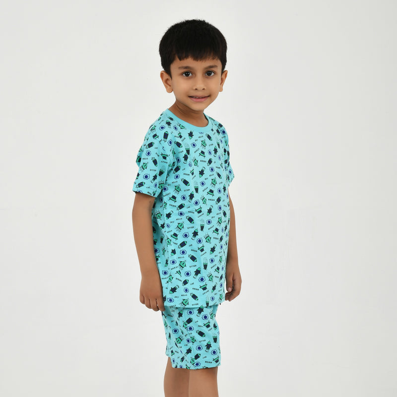 Boys Summer Essential – Bright Printed Tee & Shorts Set