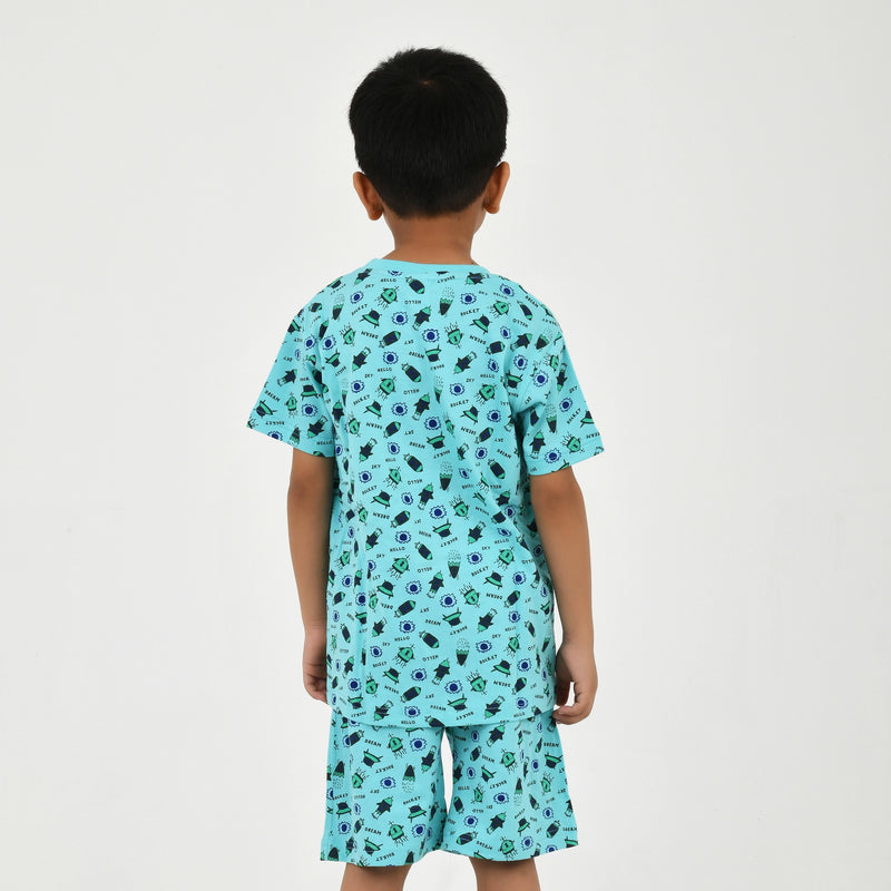 Boys Summer Essential – Bright Printed Tee & Shorts Set