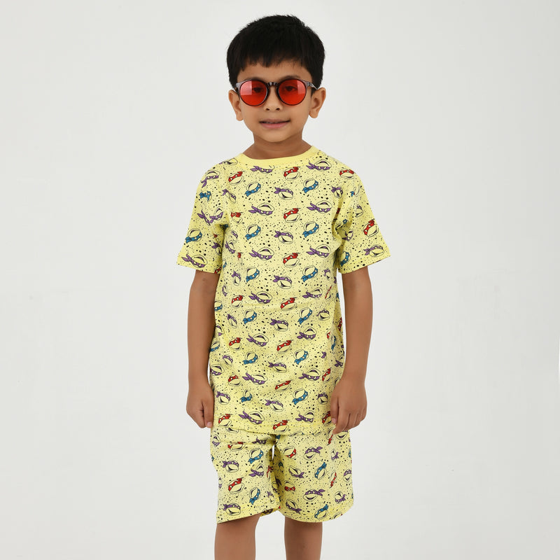 Boys Summer Essential – Bright Printed Tee & Shorts Set