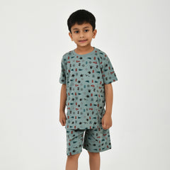 Boys Summer Essential – Bright Printed Tee & Shorts Set