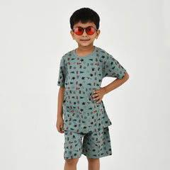 Boys Summer Essential – Bright Printed Tee & Shorts Set