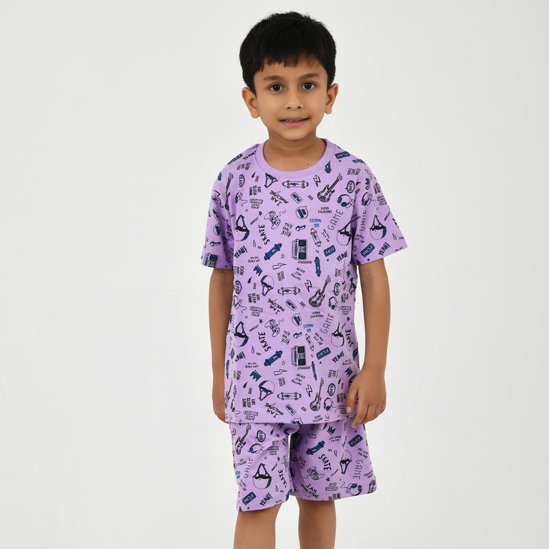 Boys Summer Essential – Bright Printed Tee & Shorts Set
