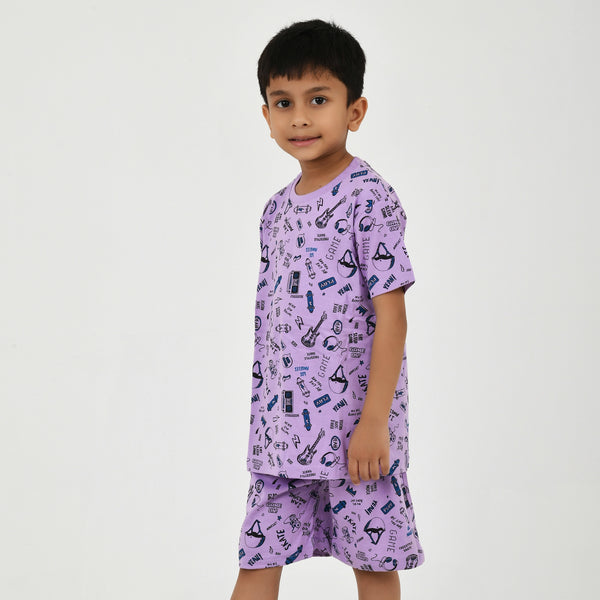 Boys Summer Essential – Bright Printed Tee & Shorts Set