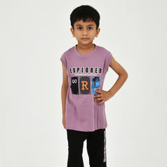 Cut Sleeve T-Shirt with Capri Set for Boys – Perfect for Playtime