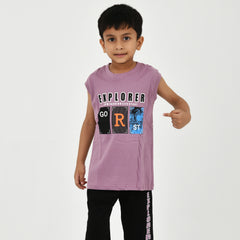 Cut Sleeve T-Shirt with Capri Set for Boys – Perfect for Playtime
