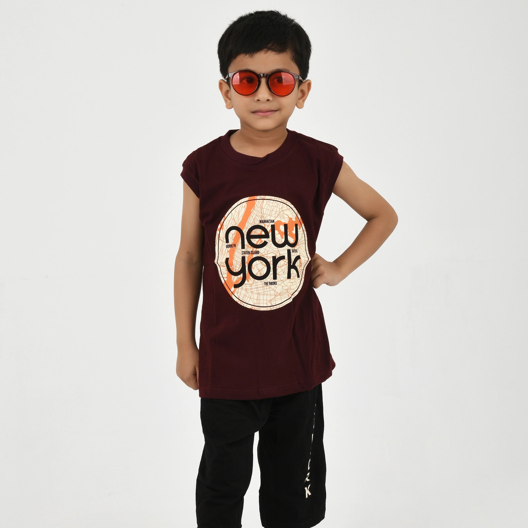 Cut Sleeve T-Shirt with Capri Set for Boys – Perfect for Playtime