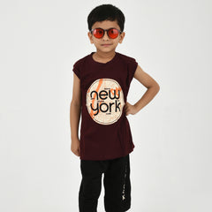 Cut Sleeve T-Shirt with Capri Set for Boys – Perfect for Playtime