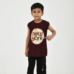 Cut Sleeve T-Shirt with Capri Set for Boys – Perfect for Playtime