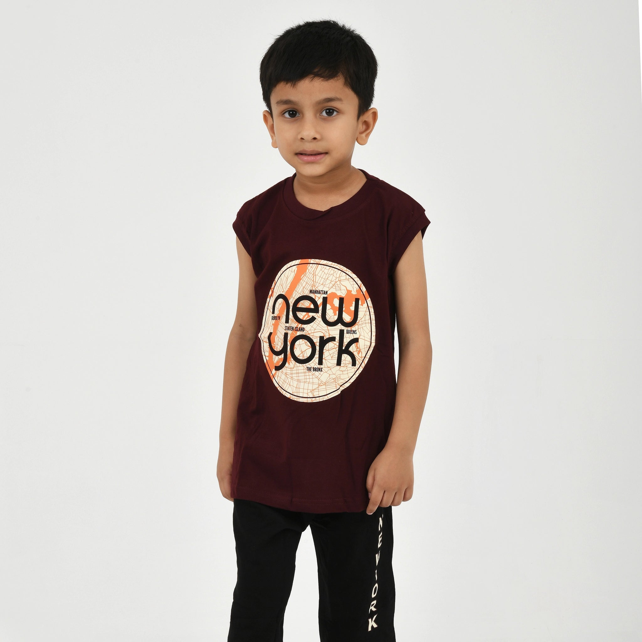 Cut Sleeve T-Shirt with Capri Set for Boys – Perfect for Playtime