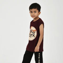 Cut Sleeve T-Shirt with Capri Set for Boys – Perfect for Playtime
