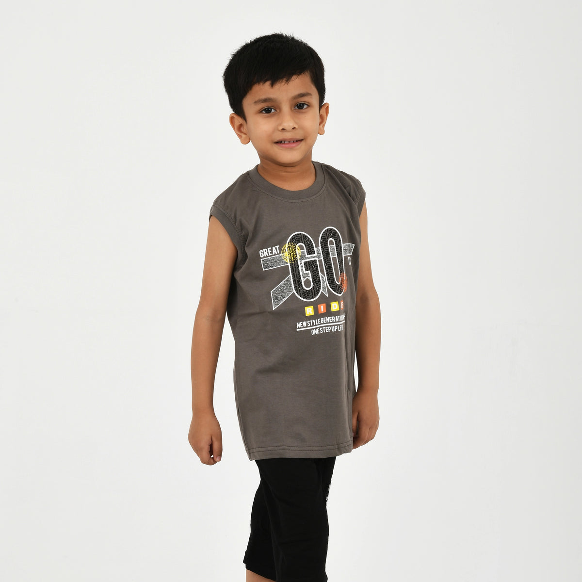 Cut Sleeve T-Shirt with Capri Set for Boys – Perfect for Playtime - image 21
