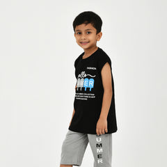 Cut Sleeve T-Shirt with Capri Set for Boys – Perfect for Playtime