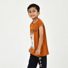 Cut Sleeve T-Shirt with Capri Set for Boys – Perfect for Playtime