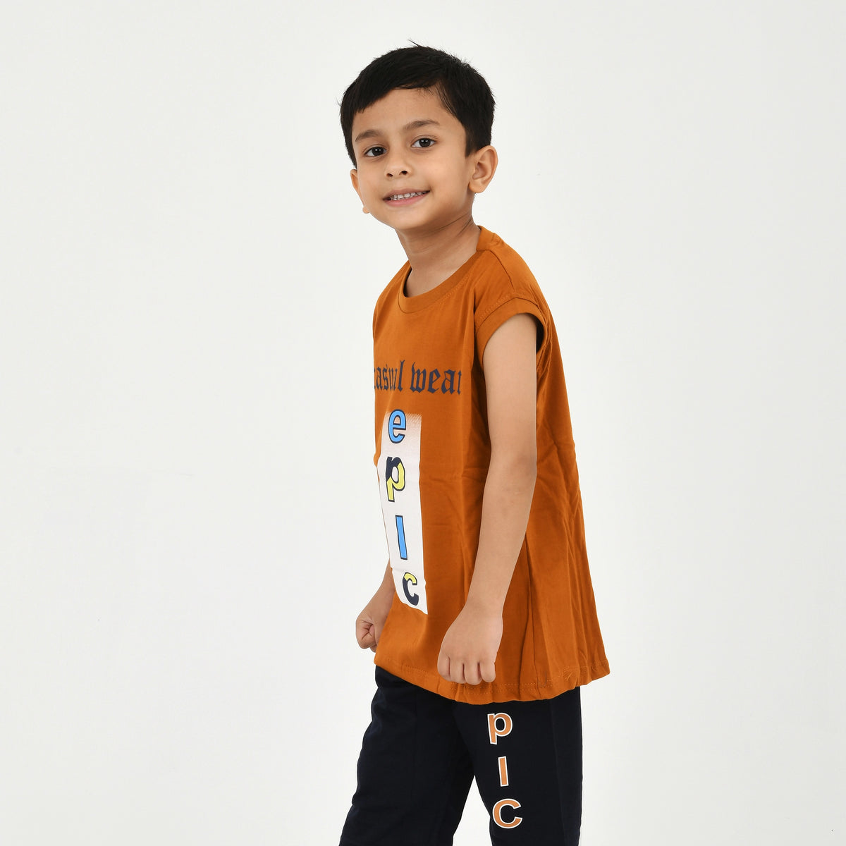 Cut Sleeve T-Shirt with Capri Set for Boys – Perfect for Playtime - image 25