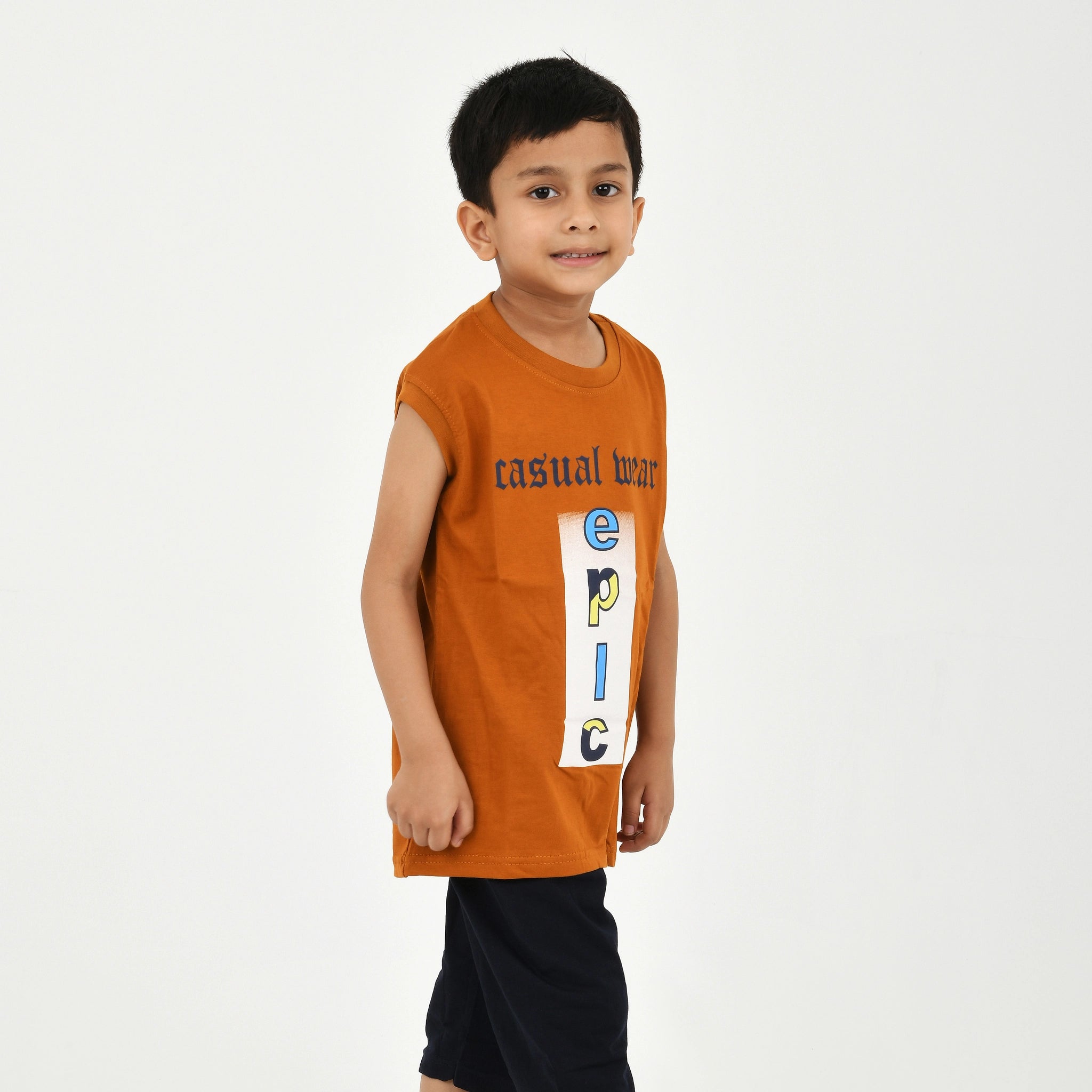 Cut Sleeve T-Shirt with Capri Set for Boys – Perfect for Playtime