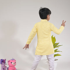 Boys Yellow Kurta Pajama Set – Festive & Traditional Ethnic Wear for Kids