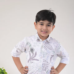 Dress Him to Impress – Elegant Boys Printed Shirt with Jeans