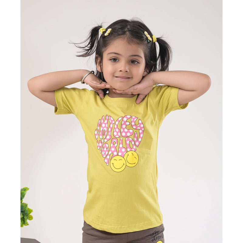 Trendy Girls Half Sleeve Top and Shorts Set – Perfect Summer Look
