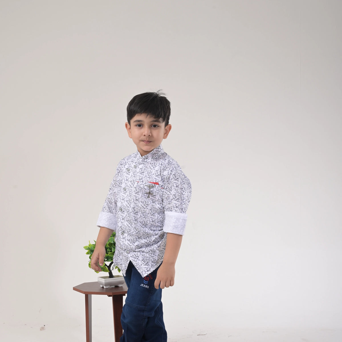 Stylish Boys Printed Shirt & Jeans Outfit – Ideal for Parties & Outings - image 2