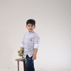 Stylish Boys Printed Shirt & Jeans Outfit – Ideal for Parties & Outings