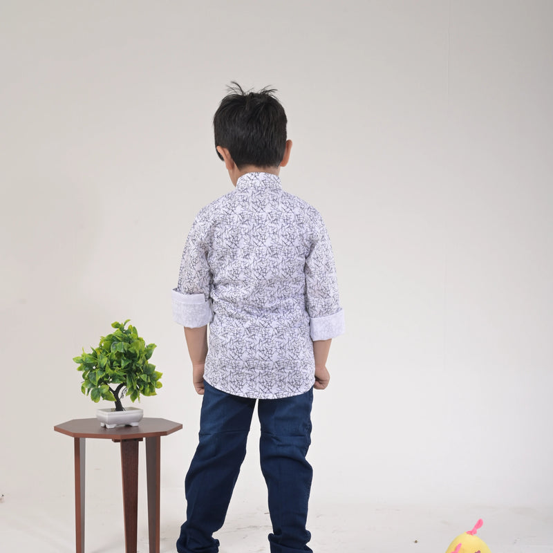 Stylish Boys Printed Shirt & Jeans Outfit – Ideal for Parties & Outings