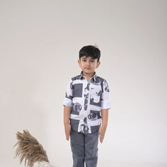 Smart Look for Little Boys –  Print Shirt with Matching Bottom