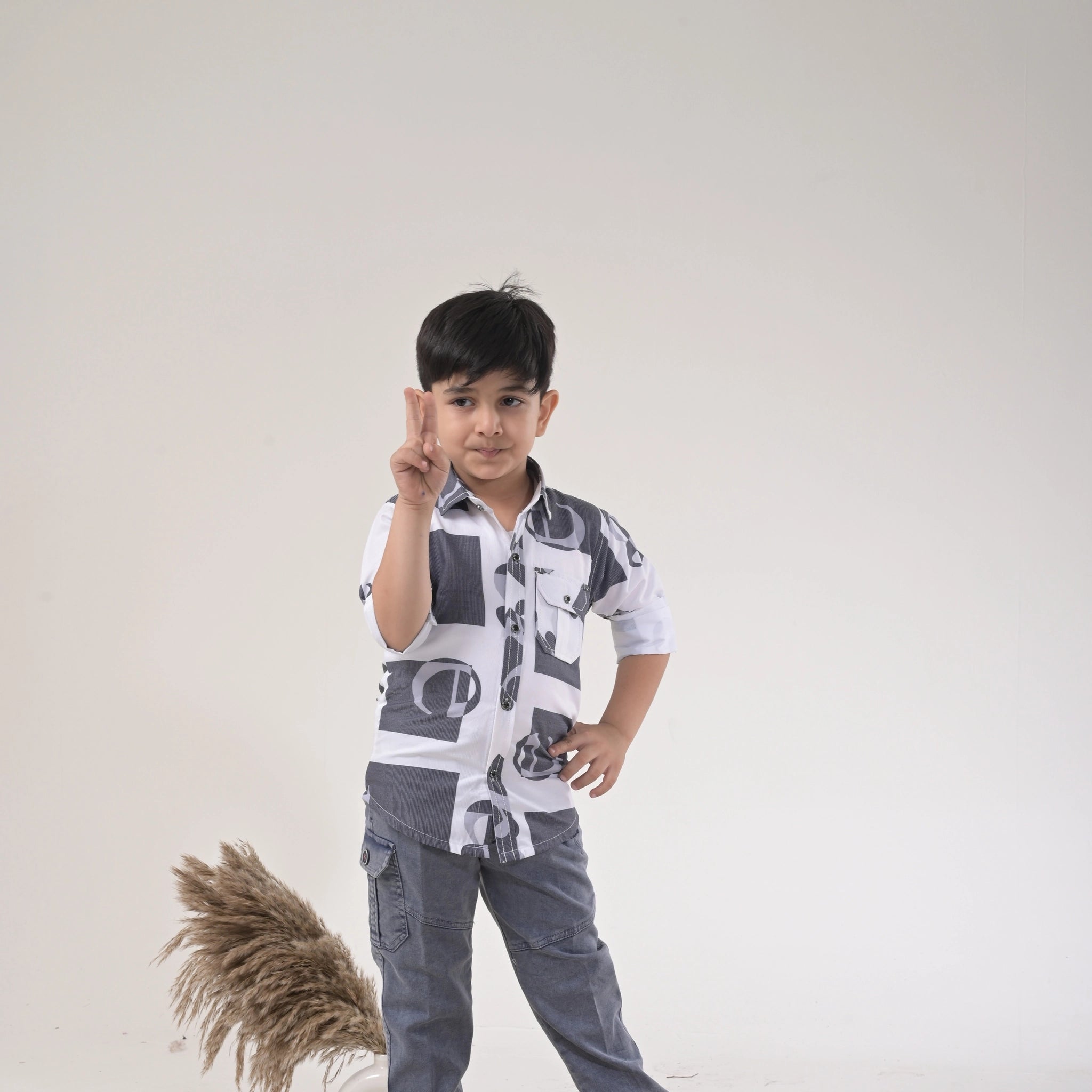 Smart Look for Little Boys –  Print Shirt with Matching Bottom