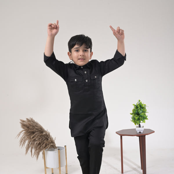 Comfort Meets Tradition – Boys' Casual Kurta Pyjama