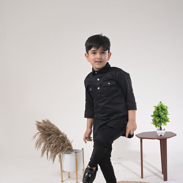 Comfort Meets Tradition – Boys' Casual Kurta Pyjama