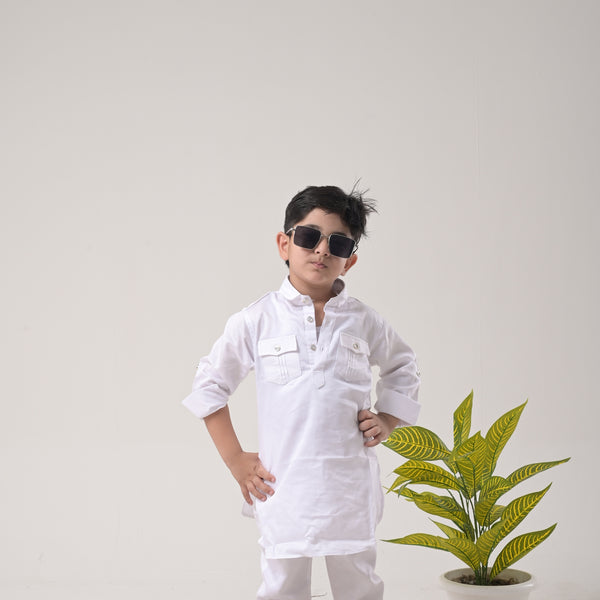 Comfort Meets Tradition – Boys' Casual Kurta Pyjama