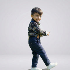 BOYS Grey Printed Shirt with Suspender Pants Party Wear Outfit Set