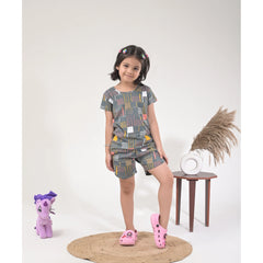 Stylish Girls Loungewear –  Drop Shoulder Top & Shorts Set