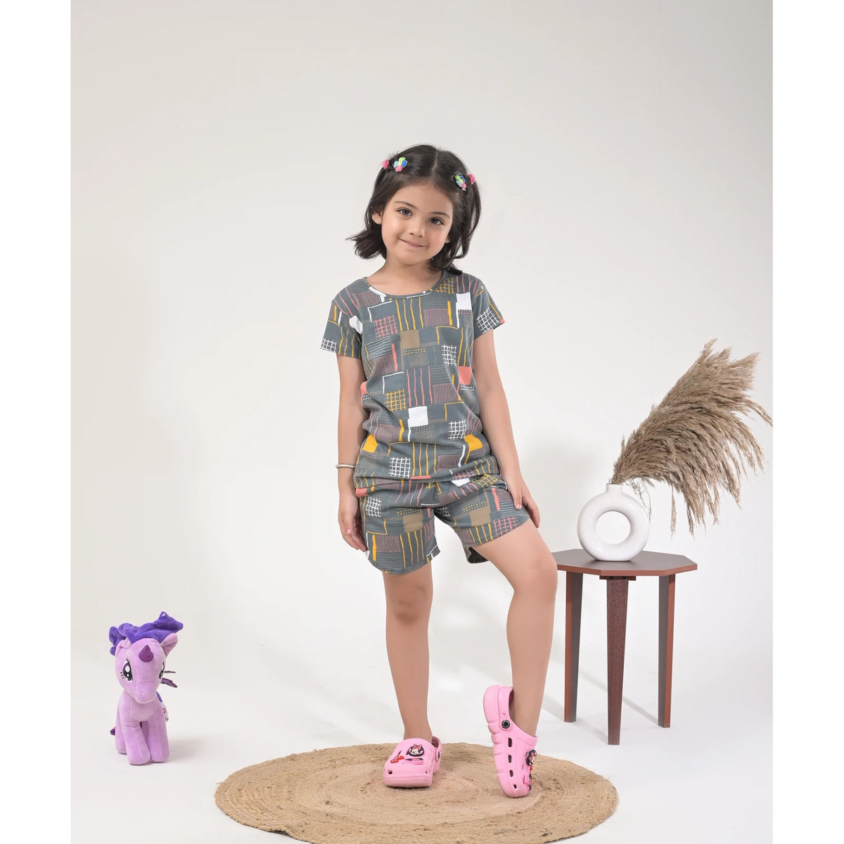 Stylish Girls Loungewear –  Drop Shoulder Top & Shorts Set - image 13