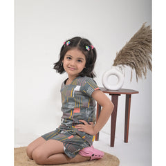 Stylish Girls Loungewear –  Drop Shoulder Top & Shorts Set