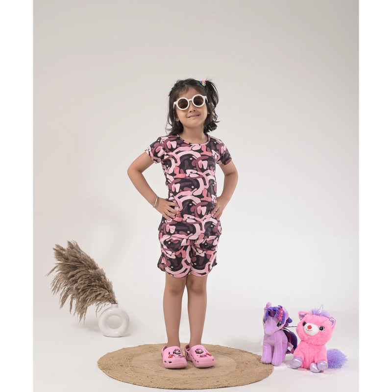 Stylish Girls Loungewear –  Drop Shoulder Top & Shorts Set