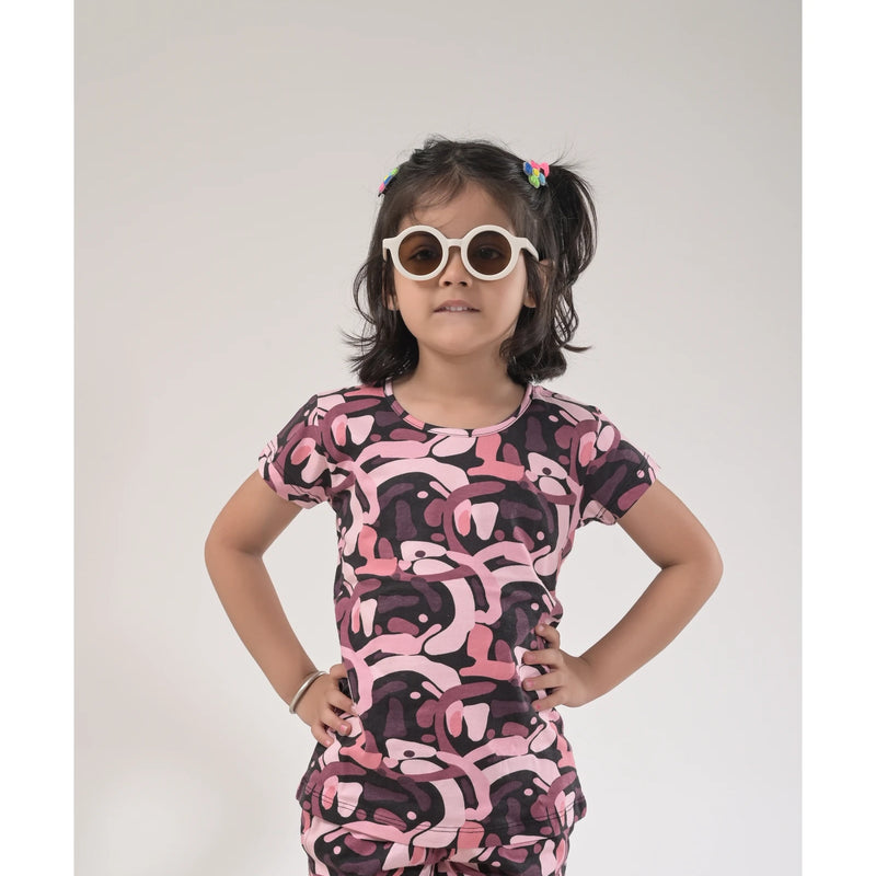 Stylish Girls Loungewear –  Drop Shoulder Top & Shorts Set