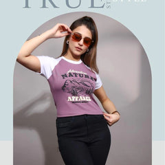 Women's Raglan Crop T-Shirt – Adventure Nature Graphic Print