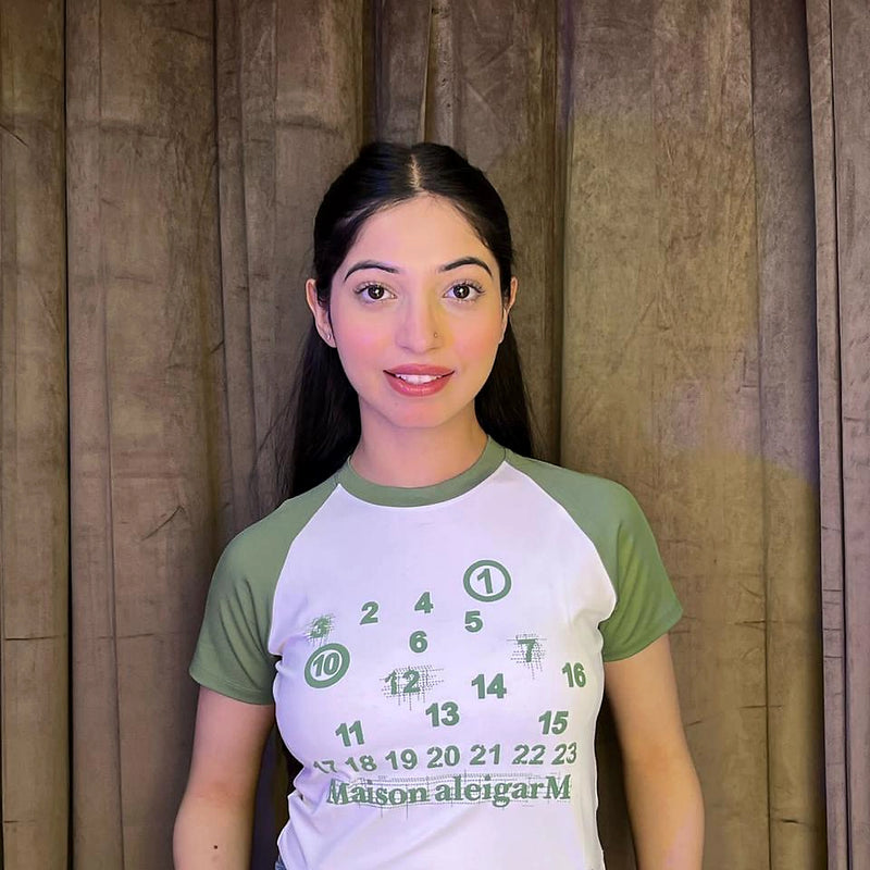 Women's Crop T-Shirt – Graphic Number Print