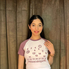 Women's Crop T-Shirt – Graphic Number Print