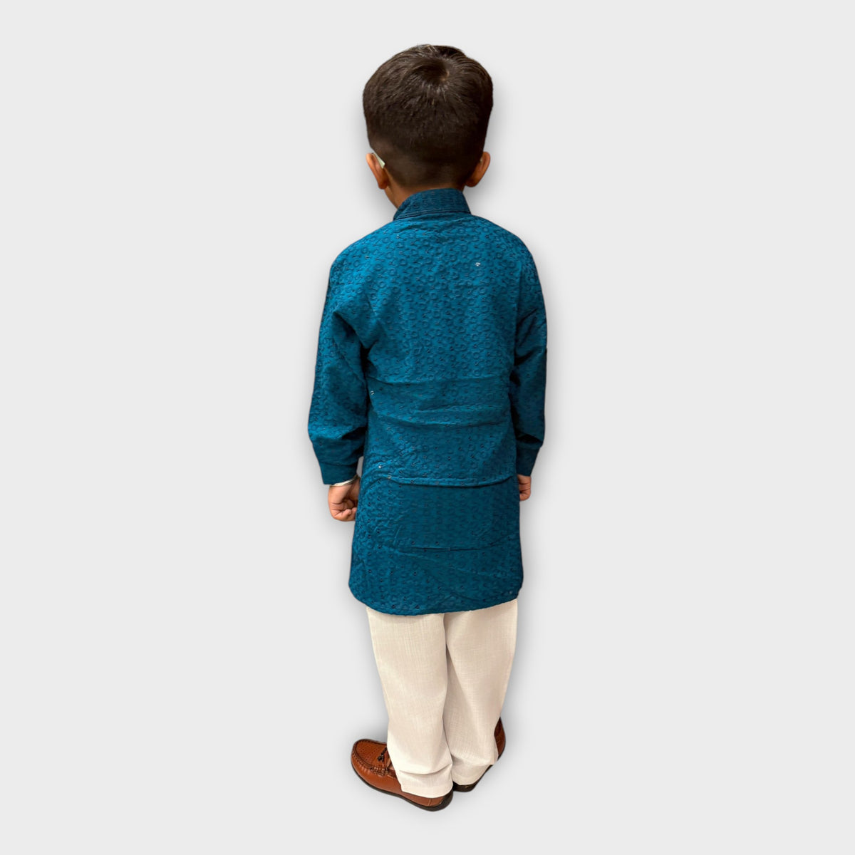 Elegant Blue Kurta Pyjama Set for Boys – Kids Ethnic Wear - image 4