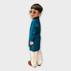Elegant Blue Kurta Pyjama Set for Boys – Kids Ethnic Wear