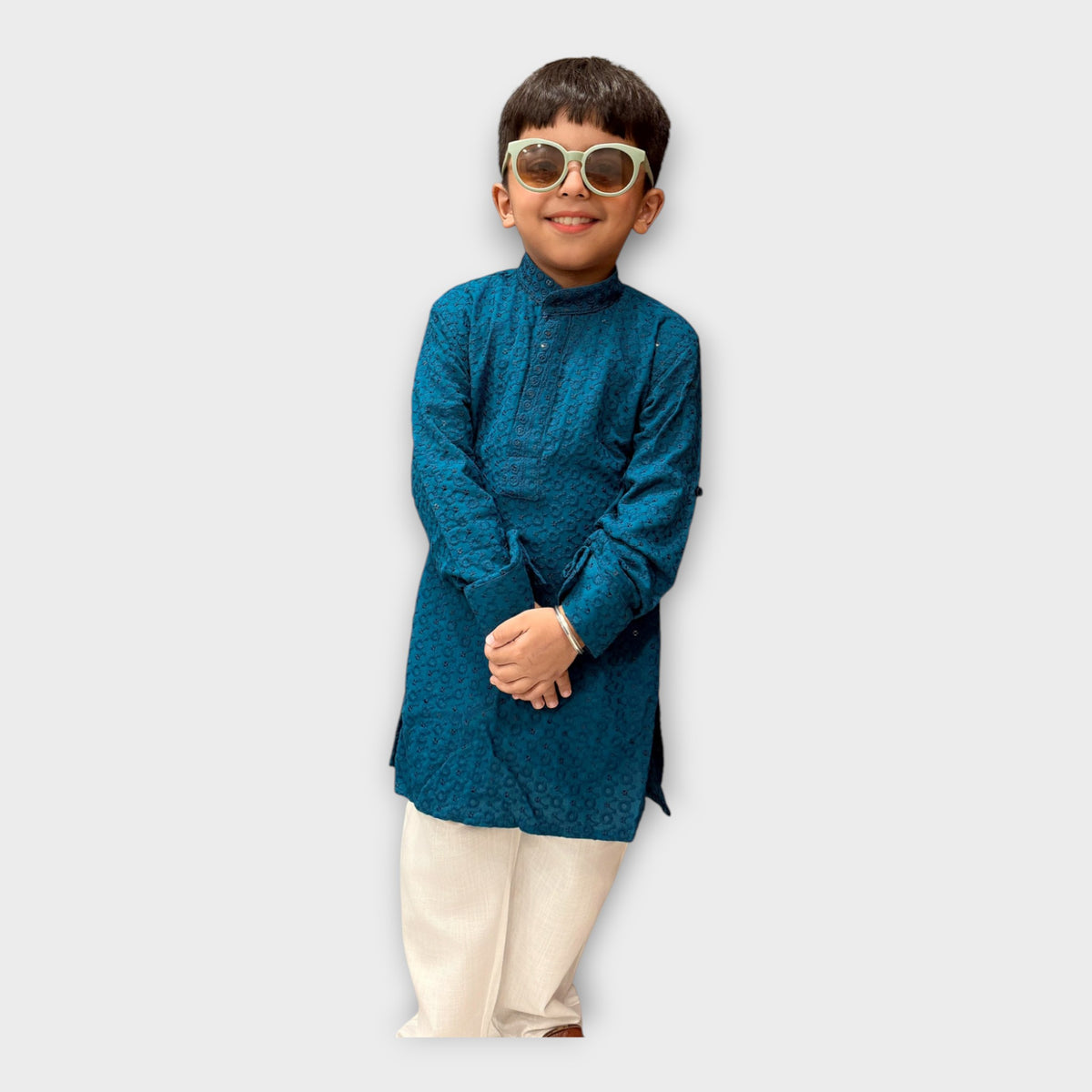 Elegant Blue Kurta Pyjama Set for Boys – Kids Ethnic Wear - image 1