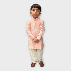 Light Pink Kurta Pyjama Set for Boys – Stylish Kids Ethnic Wear