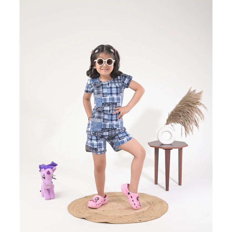 Stylish Girls Loungewear –  Drop Shoulder Top & Shorts Set