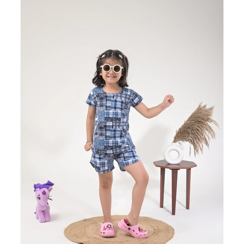 Stylish Girls Loungewear –  Drop Shoulder Top & Shorts Set